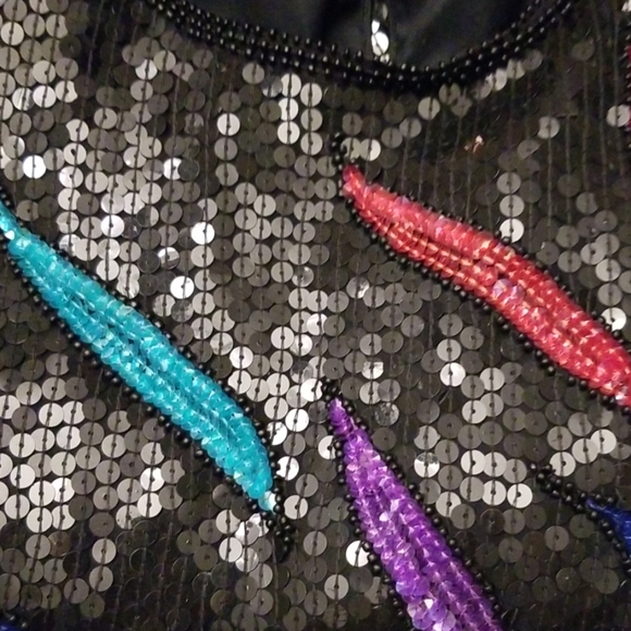 GUSSIED UP❣️Black sequined top - Picture 8 of 8